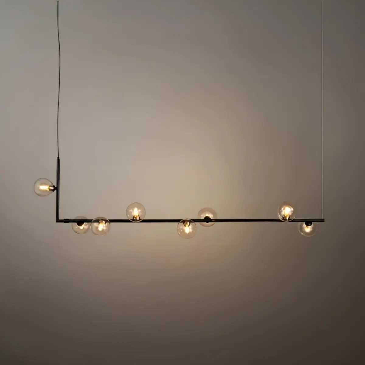Nebula Minimalist Linear Pendant Light - Black